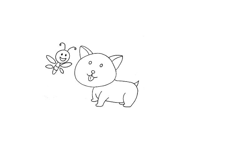 可爱柯基儿童画教程