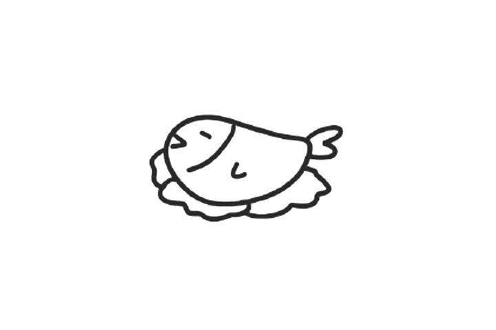 美食简笔画 烤鱼怎么画