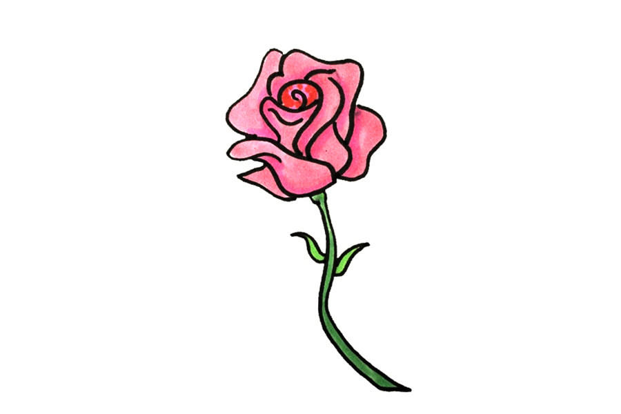 蔷薇花简笔画画法步骤