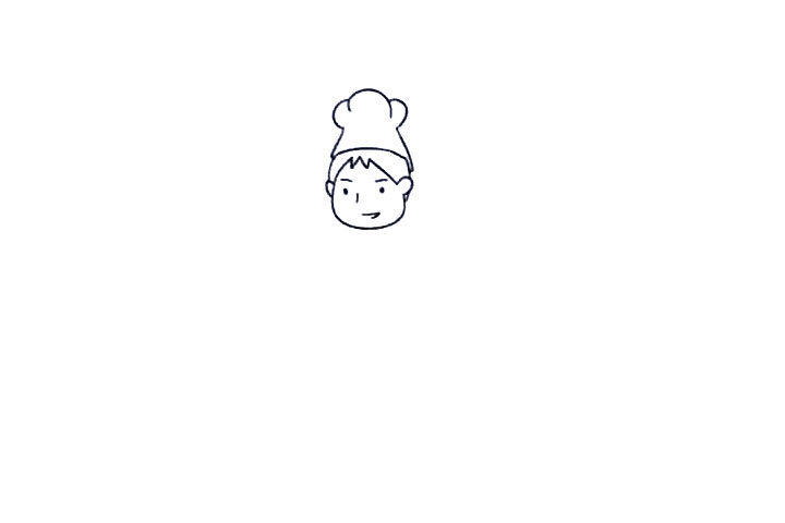 糕点师简笔画怎么画