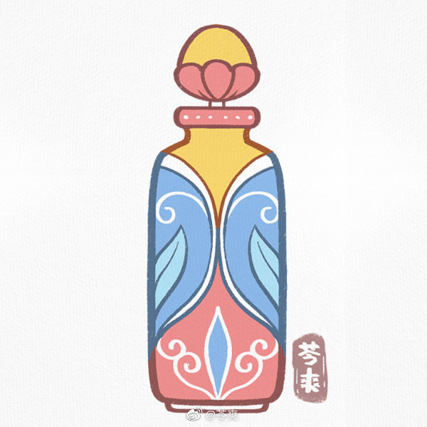 一组漂亮的鼻烟壶简笔画图片