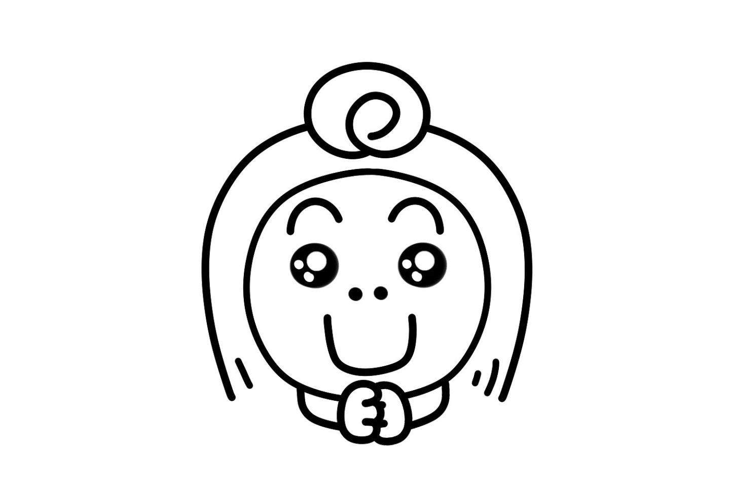 超萌90后女生头像简笔画