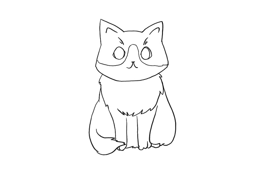可爱的橘猫卡通简笔画