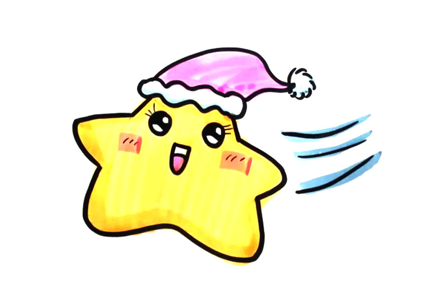 漂亮的卡通小星星简笔画画法