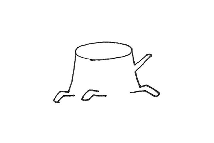 树桩简笔画画法步骤