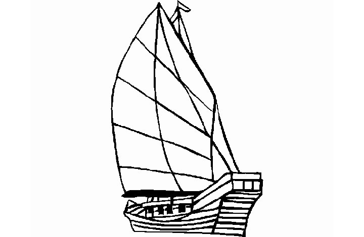 小帆船简笔画图片