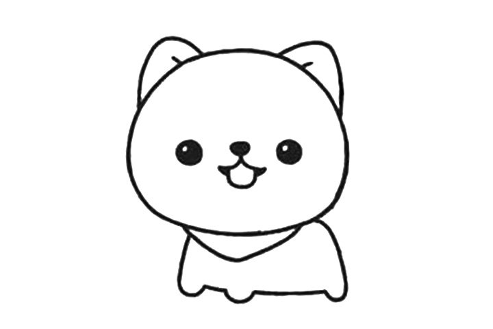 呆萌可爱的博美犬小狗简笔画画法步骤