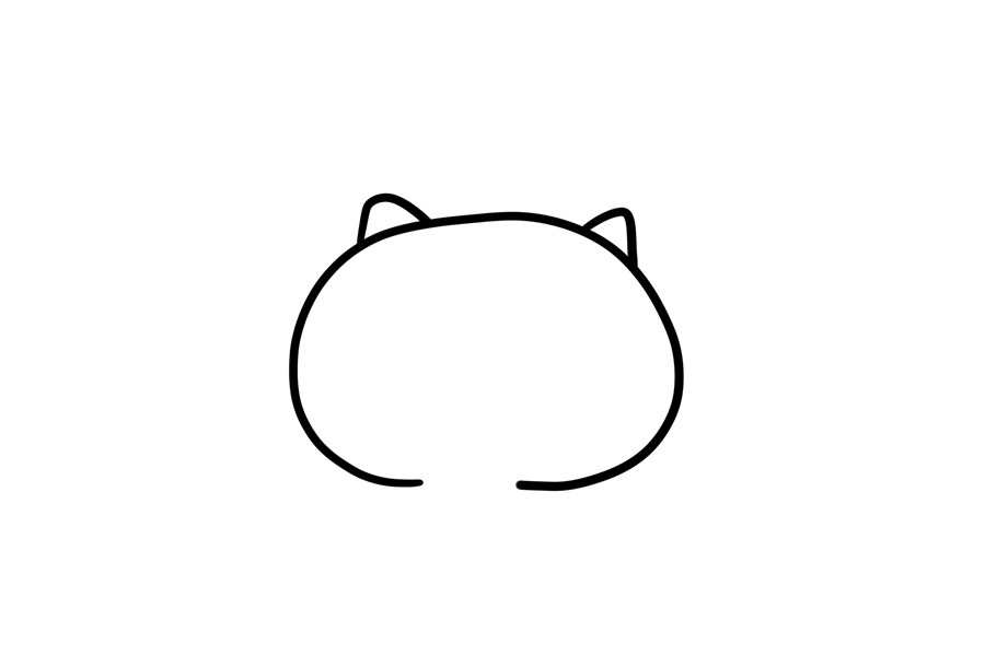 表白的小猫简笔画步骤