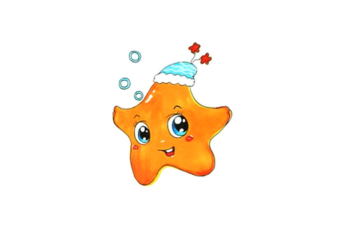 简单可爱的海星怎么画