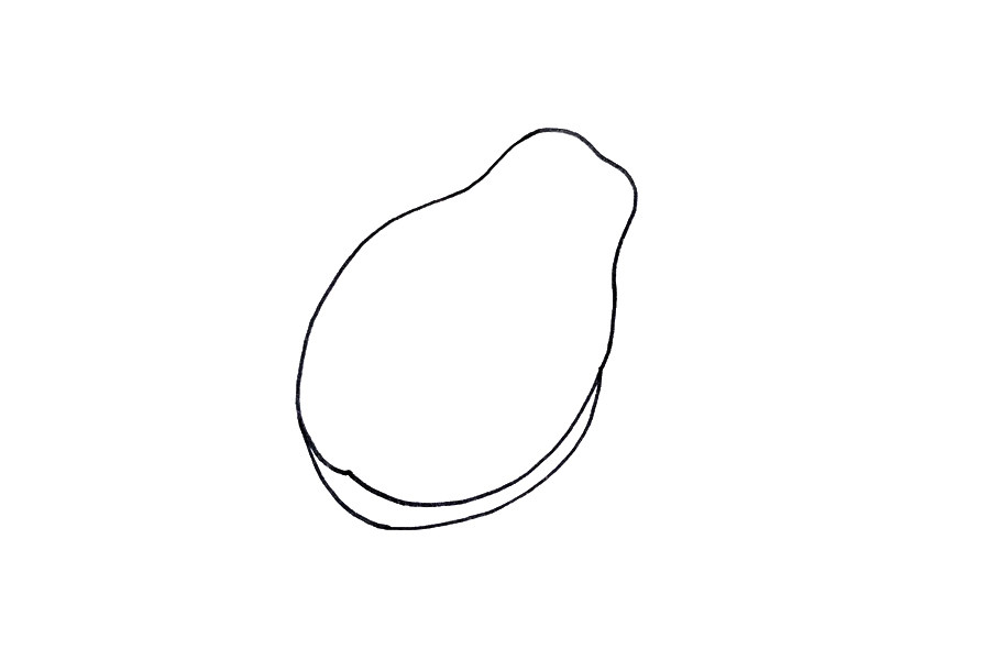 一步一步学画木瓜简笔画