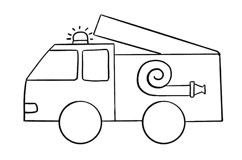 学画消防车简笔画