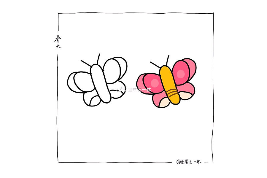 一组春天素材简笔画