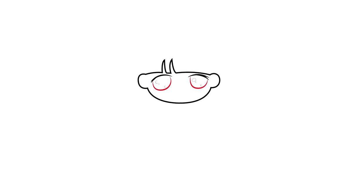 卡通人物萌小希简笔画画法步骤