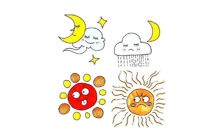 超萌的天气简笔画手账
