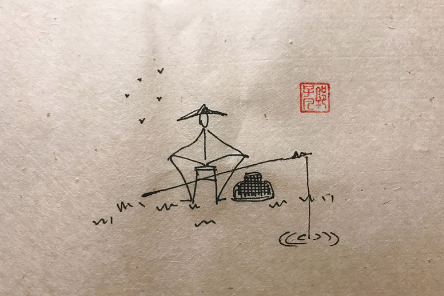 垂钓人物简笔画图片