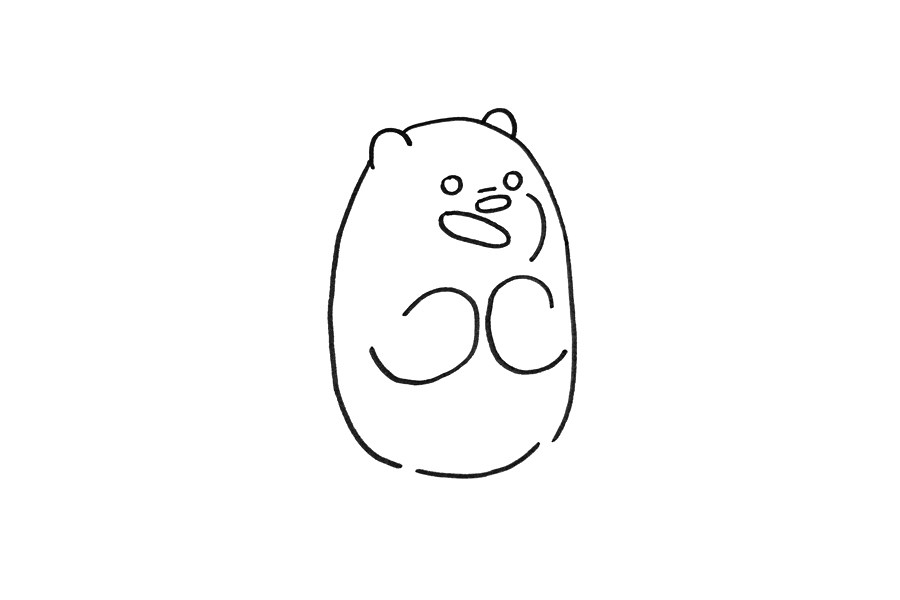 裸熊简笔画画法步骤