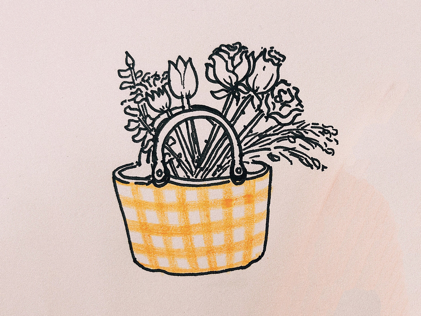 美丽的小花篮怎么画 教师节简笔画素材