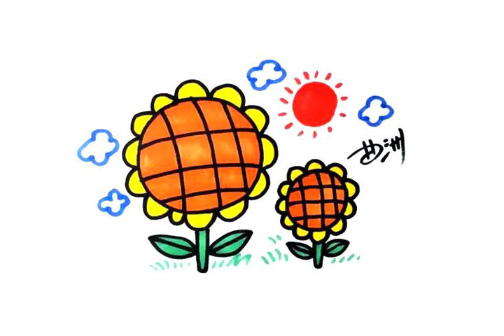 向日葵简笔画画法教程