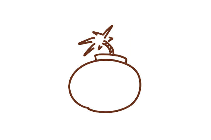 圆能画什么 三步画卡通炸弹