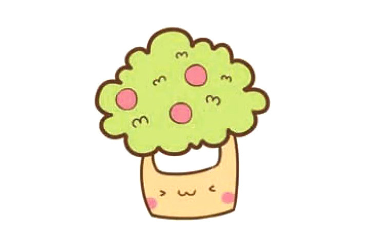 简单可爱的果树简笔画图片