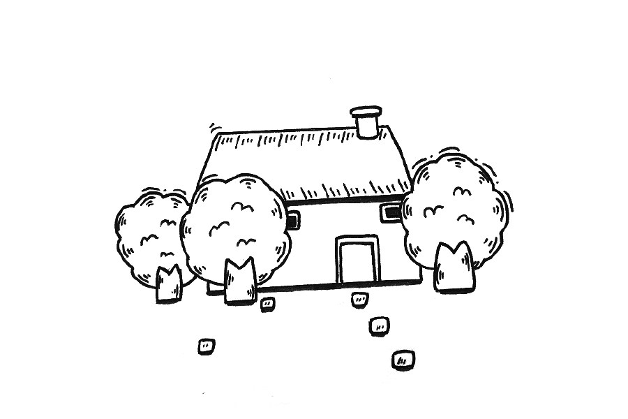 一组可爱小房子简笔画图片