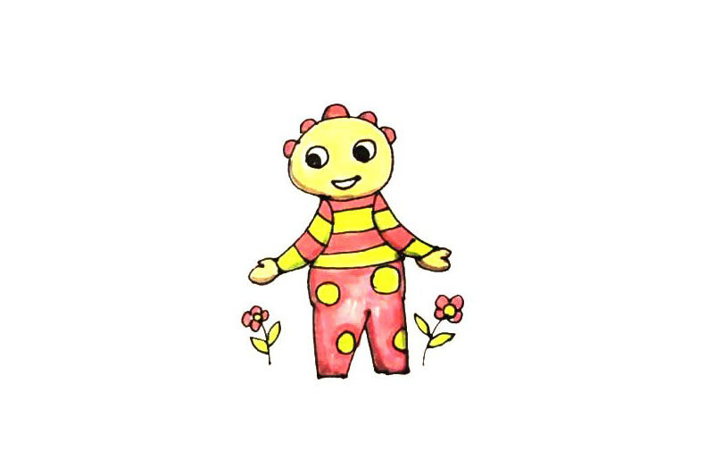 花园宝宝简笔画画法步骤