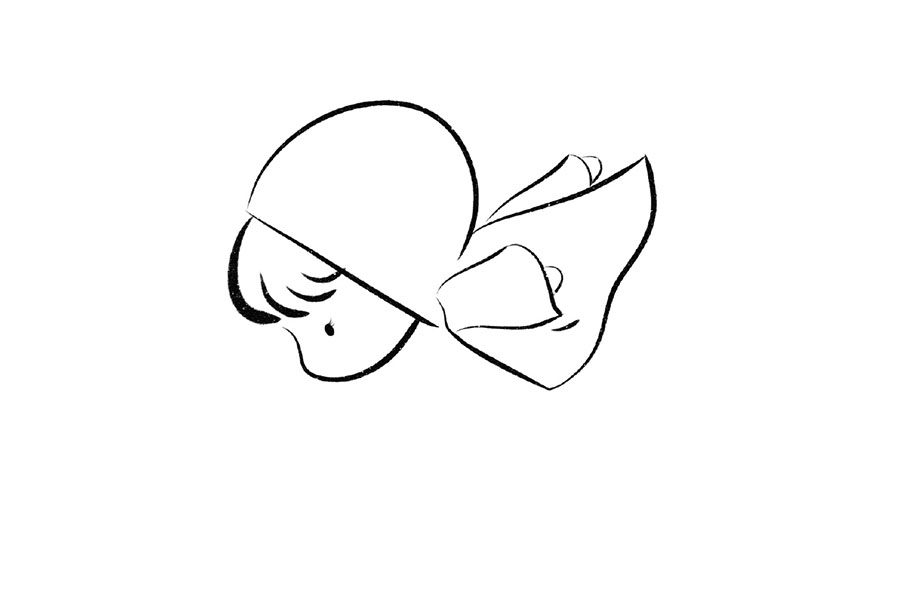 用字母R画一个可爱的小女孩