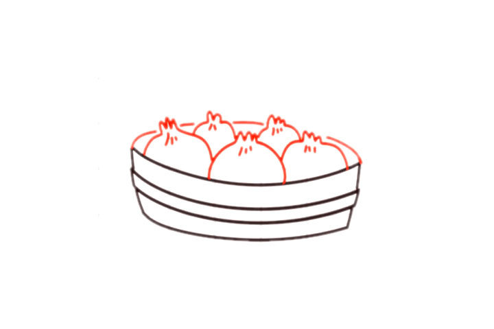 一笼包子简笔画画法步骤