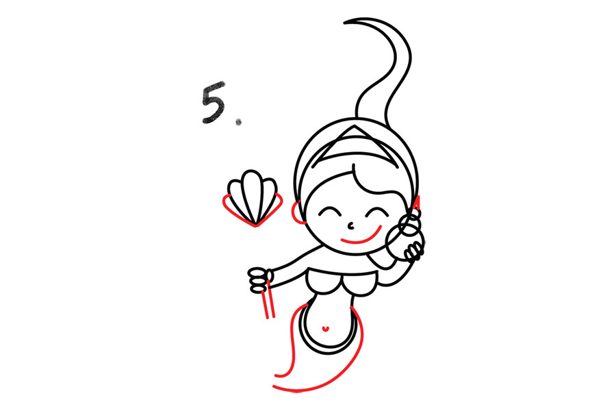 如何画可爱的美人鱼