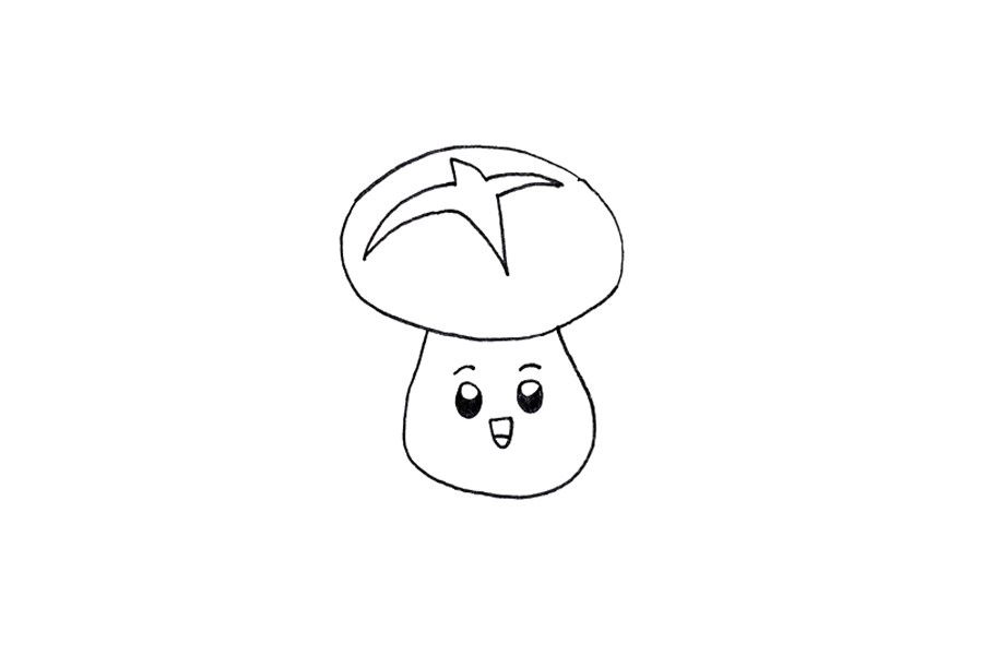 香菇怎么画可爱