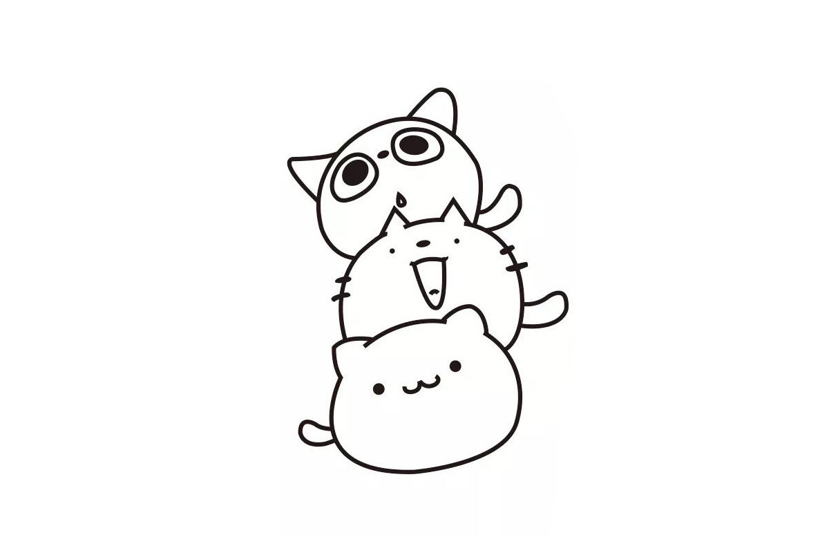 三只小猫简笔画画法教程