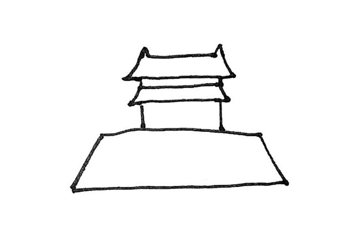 天安门简笔画教程