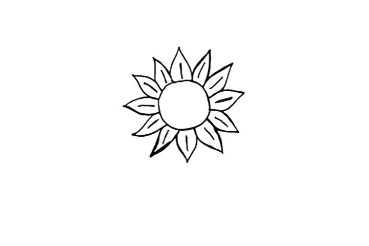 向日葵简笔画画法图解