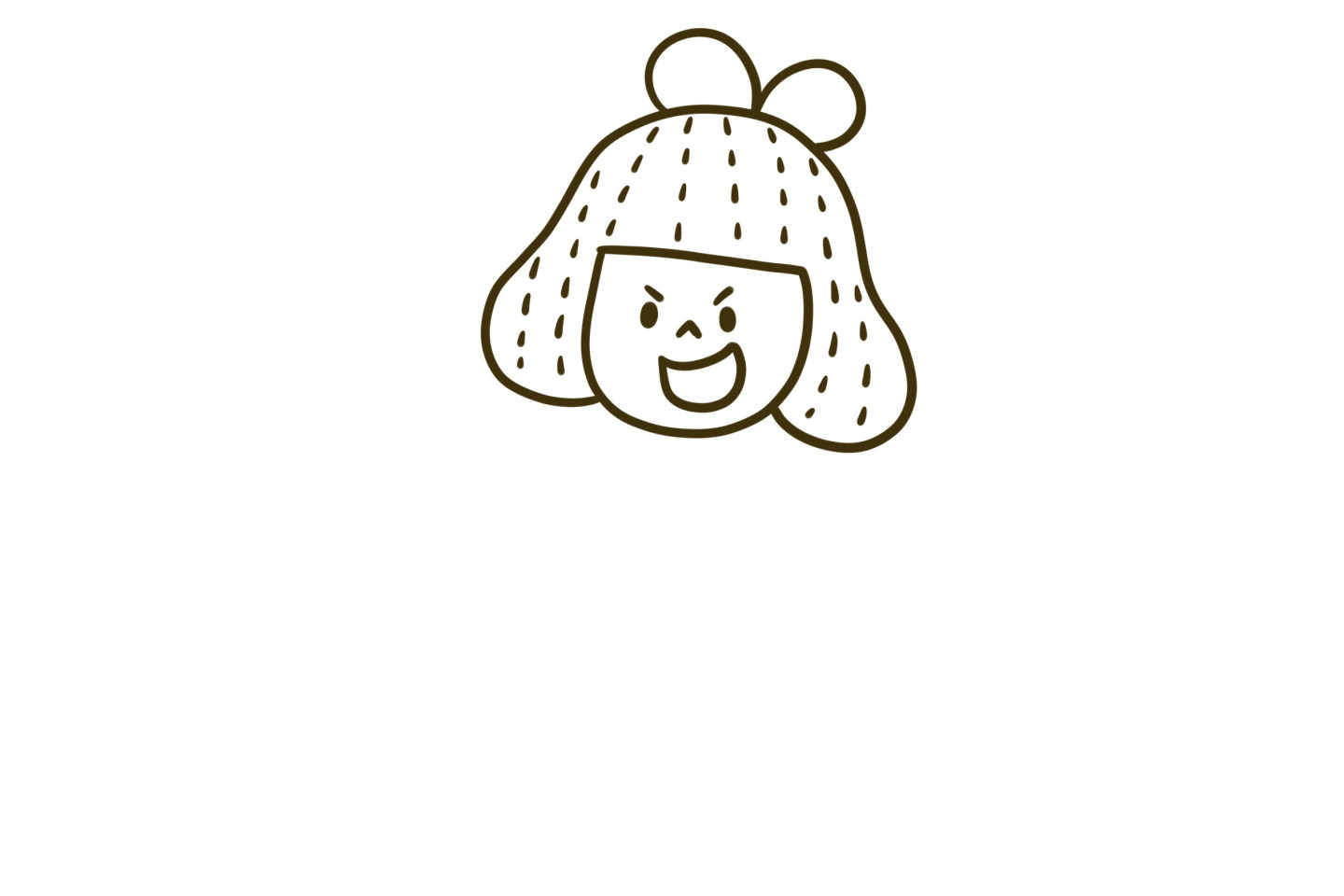开心可爱的小女孩简笔画画法