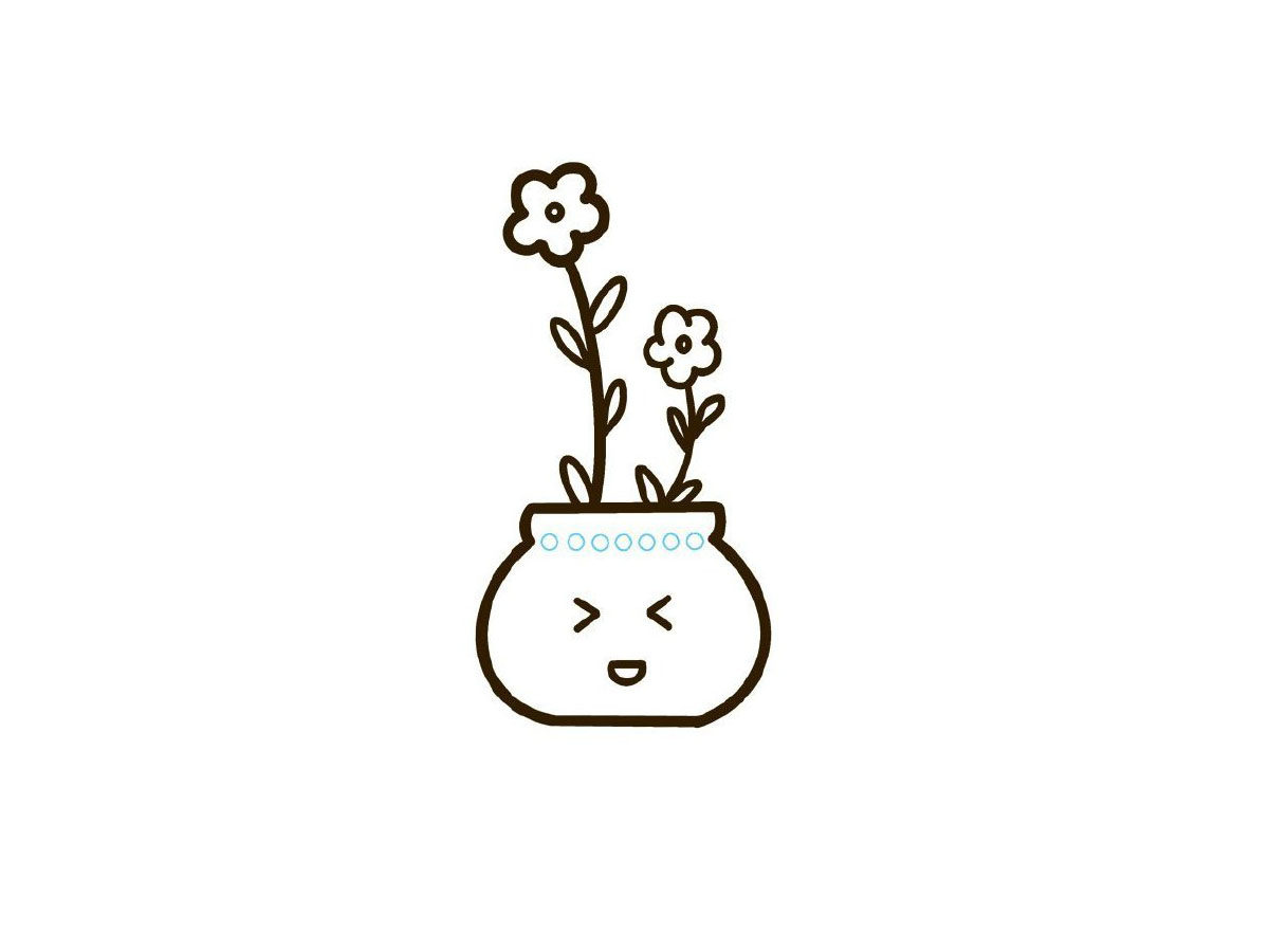 Q版花花盆栽简笔画教程