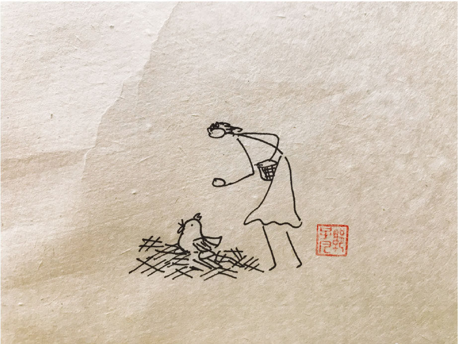 乡村生活风景简笔画图片