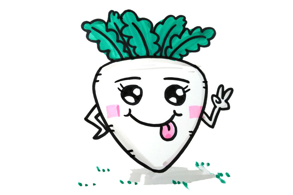 一组可爱的卡通蔬菜简笔画图片