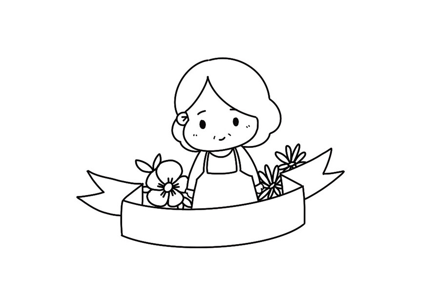 如何画母亲节卡通简笔画