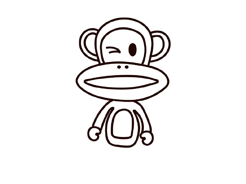 简单的大嘴猴简笔画画法