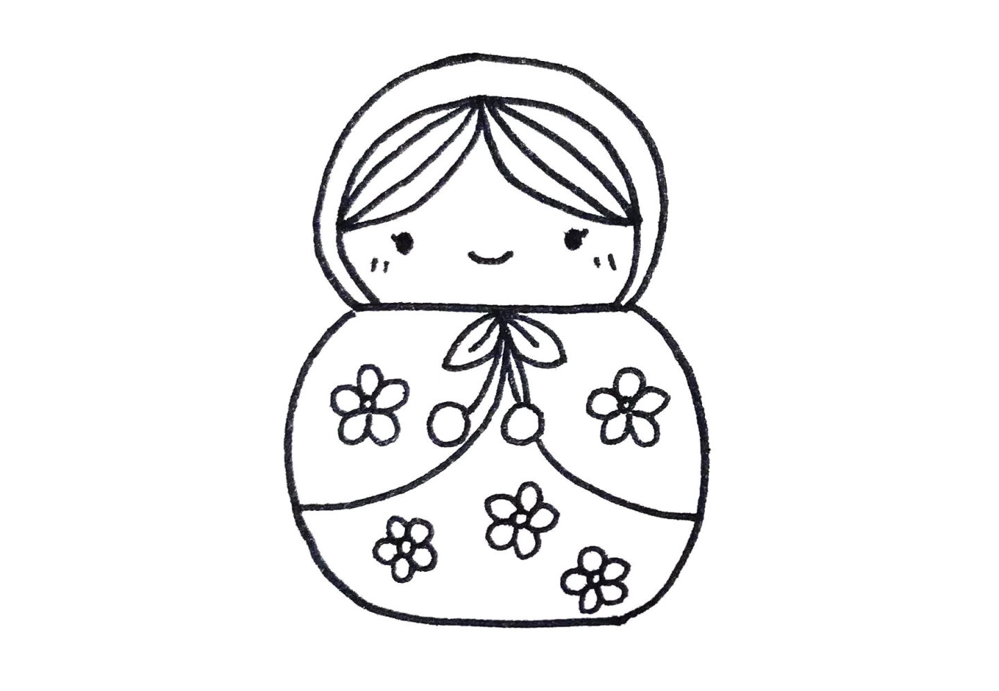 套娃简笔画怎么画