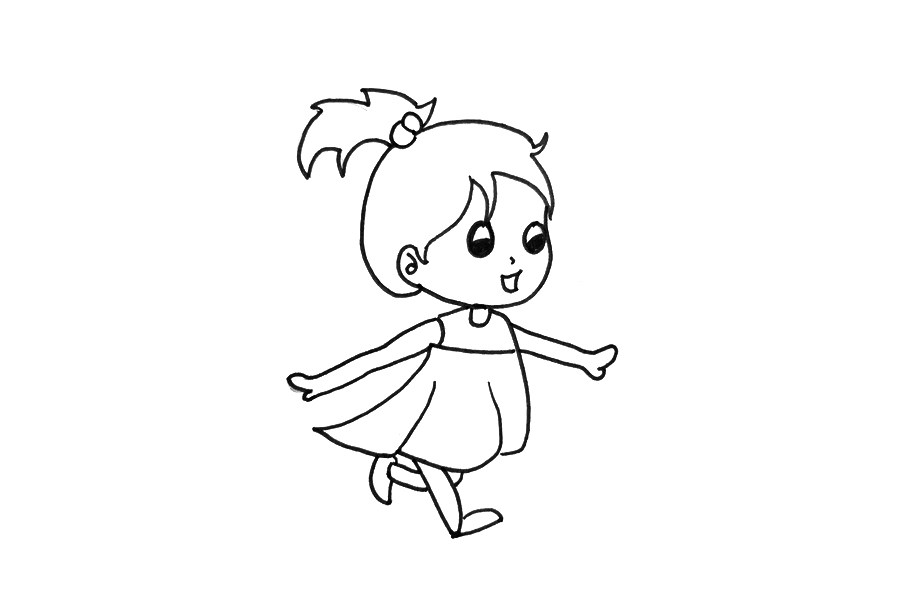 可爱的小女孩简笔画步骤