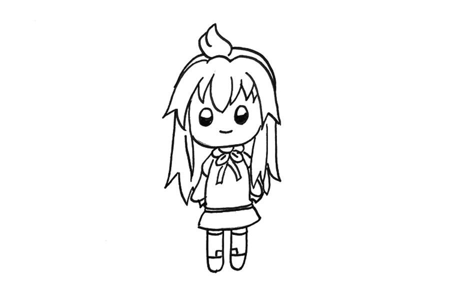 简单又可爱的小女孩简笔画画法