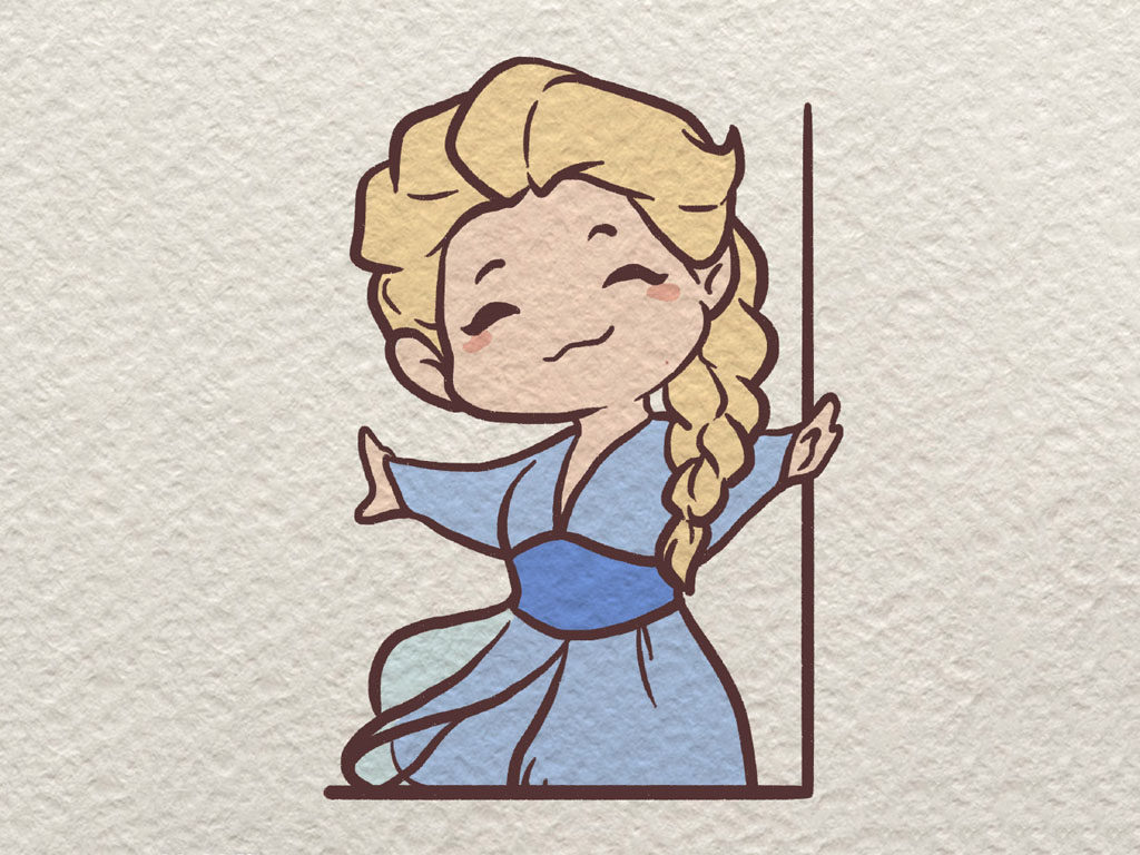 冰雪女王简笔画