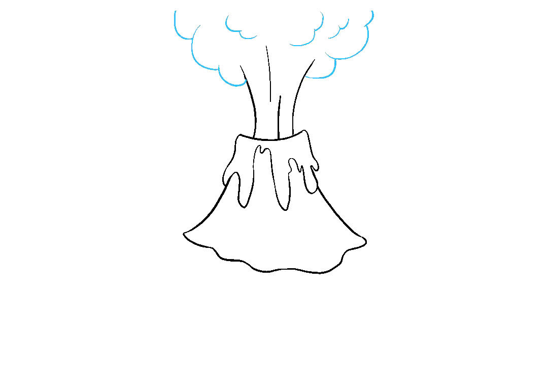 火山喷发怎么画