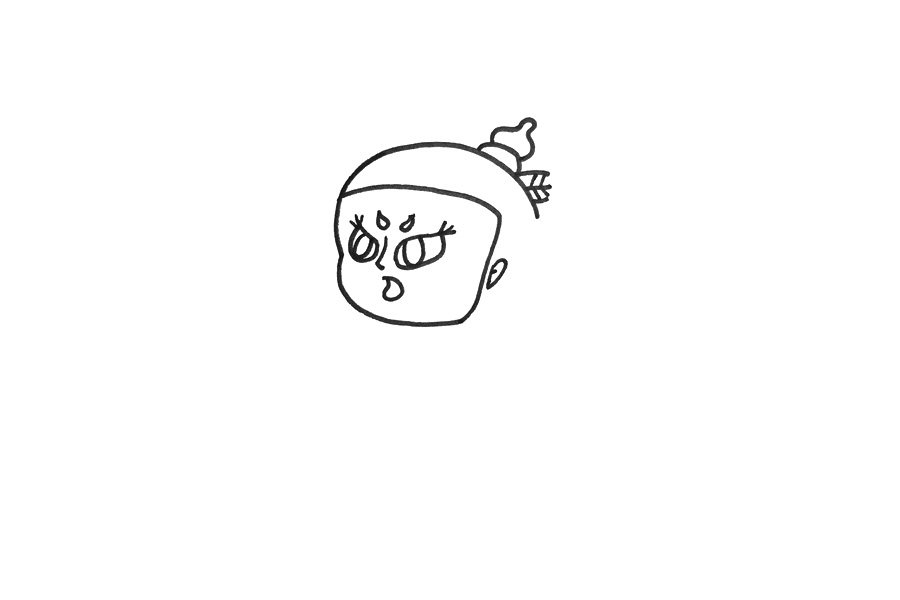 葫芦娃 蓝娃怎么画