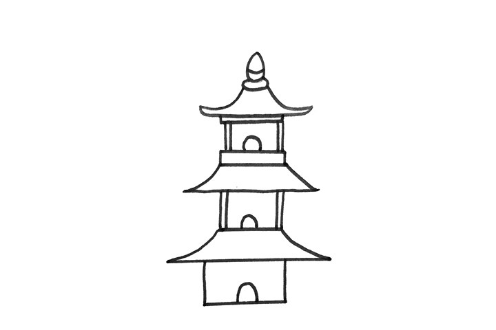 建筑简笔画大全 亭子怎么画