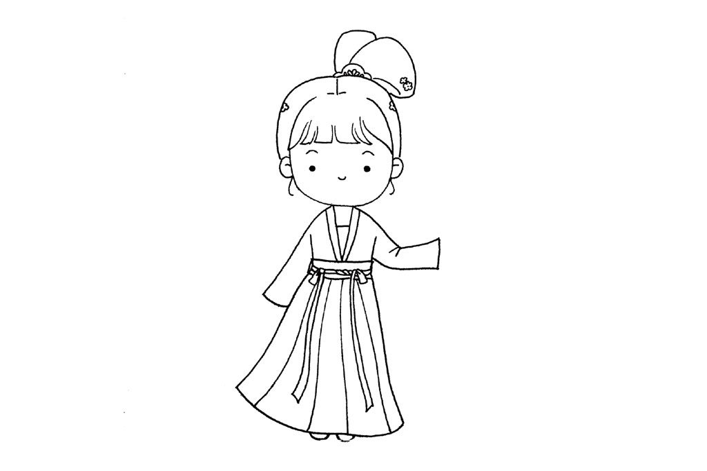 古装小女孩简笔画画法教程