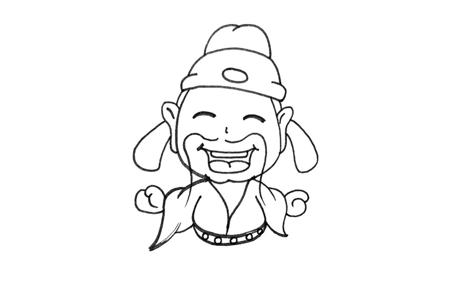 卡通版古代诗人简笔画画法步骤