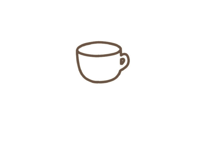 一杯咖啡简笔画画法步骤