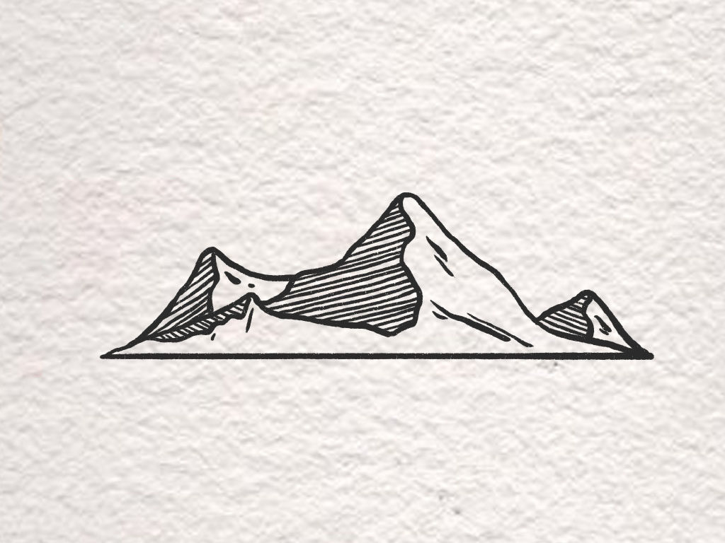 两种简单的山川简笔画画法